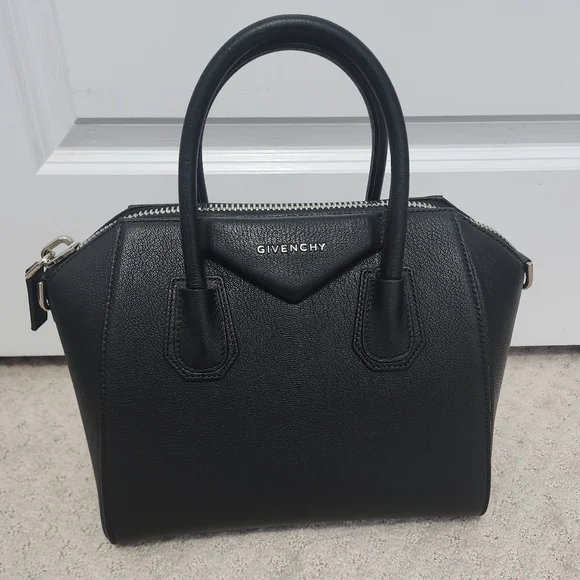 Givenchy Antigona Small Sugar Goatskin Black Satchel Bag - Picture 2 of 7